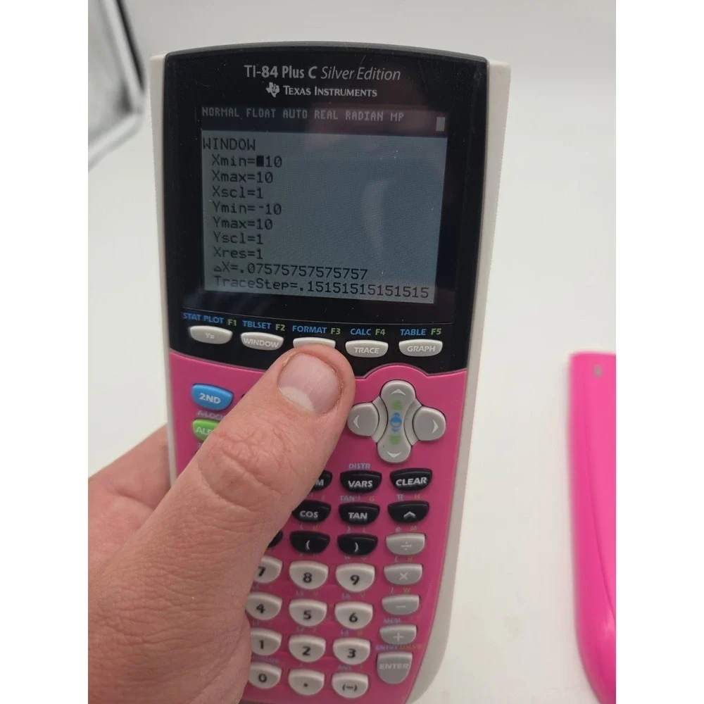 TI-84 Plus C Silver Edition Pink Calculator Tested With cover and Cord - WORKS